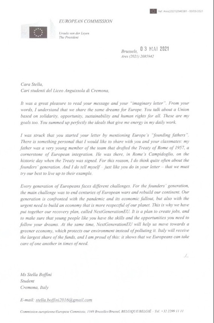 Lettera Ursula von der Leyen 2