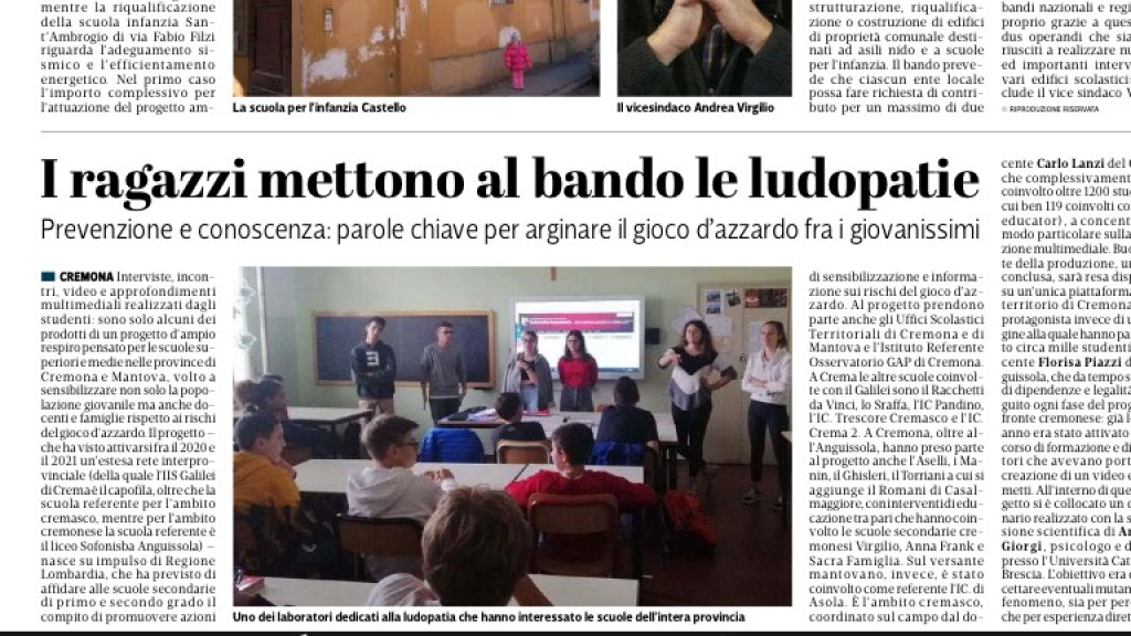 Progetto regionale contro le ludopatie
