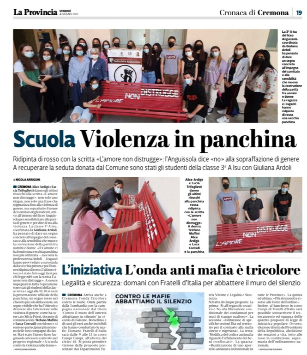 Inaugurazione panchina rossa